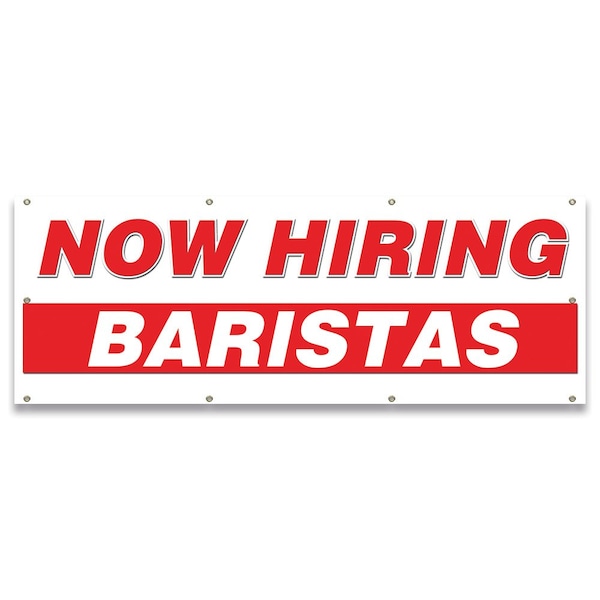 Signmission Now Hiring Baristas Banner Apply Inside Accepting Application Single Sided B-96-30201 - main